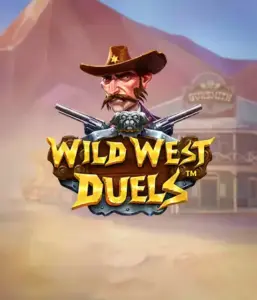  Step into the rugged world of "Wild West Duels" by Pragmatic Play, featuring a hardened gunslinger ready for a showdown. The image features a resolute cowboy with crossed pistols, set against a dusty Western town. His intense eyes and elaborate attire embody the spirit of the Old West. The game's title is clearly displayed in a striking font, adding to the action-packed theme. 